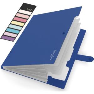 imageSooez Accordion File Organizer Letter Size Expanding File Folder with Labels 5 Pocket Folders for Documents Portable Paper Bill Receipt Organizer for Home School Office Supplies BlackNavy Blue