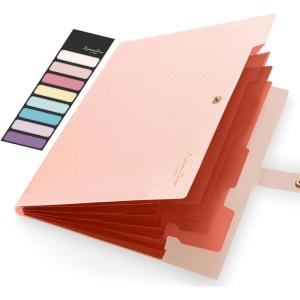 imageSooez Accordion File Organizer Letter Size Expanding File Folder with Labels 5 Pocket Folders for Documents Portable Paper Bill Receipt Organizer for Home School Office Supplies BlackPeach