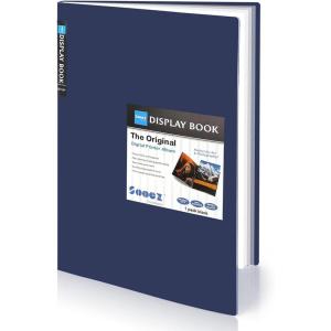 imageSooez Art Portfolios 11quotx17quot Large Portfolio Folder with 30 Pockets ampamp Black Inner Sheets Display 60 Pages 11 x 17 Presentation BookNavy Blue