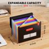 imageSooez Accordion File Organizer 13 Pockets Expanding File Folder Portable Monthly Paper Bill Tax Receipt Organizer Letter A4 Size Document Holder with Blank Labels Black