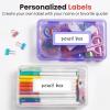 imageSooez Pencil Box with Personalized Sticker Large Hard Pencil Case Organizer Clear Plastic Crayon Box for Girls and Boys Colored Marker Organizer Small Plastic ContainersBins with Lids Art Supply