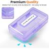 imageSooez Pencil Box with Personalized Sticker Large Hard Pencil Case Organizer Clear Plastic Crayon Box for Girls and Boys Colored Marker Organizer Small Plastic ContainersBins with Lids Art Supply