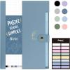 imageSooez Aesthetic 8 Pocket Accordion File Organizer Pastels Expanding File Folder for Important Document with Labels Portable Receipt Bill Organizer for Office School Supplies Letter Size Olive GreenAll Haze Blue