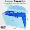 imageSooez 7 Pocket Expanding File Folder Premium Accordion File Organizer Letter Size Folders for Documents Sleek Filing Folders with Bungee Closure Portable Folders for School Office Supplies GreenSky Blue