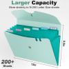 imageSooez 7 Pocket Expanding File Folder Premium Accordion File Organizer Letter Size Folders for Documents Sleek Filing Folders with Bungee Closure Portable Folders for School Office Supplies GreenGreen