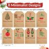 imageSooez Christmas Gift Tags Natural Kraft Gift Stickers for Christmas Presents Self Adhesive to and from Name Tags 120Pcs Xmas Present Labels for Holiday Wrapping Paper 8 Designs 2quot x 3quot GreenStyle1