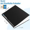 imageSooez Art Portfolio 9quotx12quot 72 Pockets Large Portfolio Folder Display 144 Pages Heavy Duty Binder with Plastic SleevesampampElastic Band Presentation Book with Clear Sheet Protector for Artwork OrganizerPink
