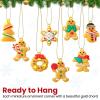 imageMini Christmas Ornaments Sooez Set of 24 Cute Miniature Resin Christmas Tree Ornament Figures Advent Calendar Fillers Durable ampamp WellCrafted 3D Figurines with Gold Loops for Easy HangingGingerbread