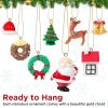 imageMini Christmas Ornaments Sooez Set of 24 Cute Miniature Resin Christmas Tree Ornament Figures Advent Calendar Fillers Durable ampamp WellCrafted 3D Figurines with Gold Loops for Easy HangingAssorted 24 Designs