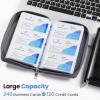 imageSooez ZipEnclosed Business Card Holder Organizer Professional Credit Card Case Book for Women Men 240 Capacity Premium Vegan Leather Gift Card Organizer Storage File Business Card Wallet PinkBlack