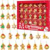 imageMini Christmas Ornaments Sooez Set of 24 Cute Miniature Resin Christmas Tree Ornament Figures Advent Calendar Fillers Durable ampamp WellCrafted 3D Figurines with Gold Loops for Easy HangingGingerbread
