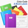image:imageSooez 7 Pack Folders with Pockets 2 Pocket Folders with Extra Labels Plastic Folder with Pockets Heavy Duty File Folder Bulk School Business Office Filing SuppliesRainbow