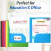 image:imageSooez 7 Pack Folders with Pockets 2 Pocket Folders with Extra Labels Plastic Folder with Pockets Heavy Duty File Folder Bulk School Business Office Filing SuppliesRainbow