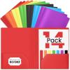 image:imageSooez 7 Pack Folders with Pockets 2 Pocket Folders with Extra Labels Plastic Folder with Pockets Heavy Duty File Folder Bulk School Business Office Filing SuppliesRainbow