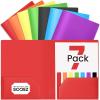 image:imageSooez 7 Pack Folders with Pockets 2 Pocket Folders with Extra Labels Plastic Folder with Pockets Heavy Duty File Folder Bulk School Business Office Filing SuppliesRainbow