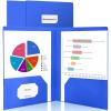 image:imageSooez 7 Pack Folders with Pockets 2 Pocket Folders with Extra Labels Plastic Folder with Pockets Heavy Duty File Folder Bulk School Business Office Filing SuppliesDark Blue
