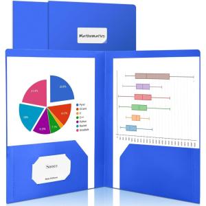 image:imageSooez 7 Pack Folders with Pockets 2 Pocket Folders with Extra Labels Plastic Folder with Pockets Heavy Duty File Folder Bulk School Business Office Filing SuppliesDark Blue