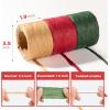 image:imageSooez 3 Roll Raffia Ribbon String 984 Feet Christmas Gift Wrapping Raffia Paper String Ribbon Packing Paper Twine for Craft Supply Christmas 328Feet Each RollRedGreenNatural