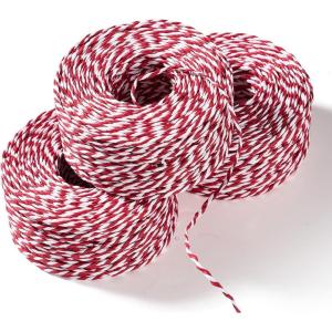 image:imageSooez 3 Roll Raffia Ribbon String 984 Feet Christmas Gift Wrapping Raffia Paper String Ribbon Packing Paper Twine for Craft Supply Christmas 328Feet Each RollRedWhite