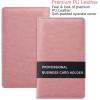 image:imageSooez ZipEnclosed Business Card Holder Organizer Professional Credit Card Case Book for Women Men 240 Capacity Premium Vegan Leather Gift Card Organizer Storage Business Card Wallet BrownPink