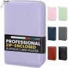 image:imageSooez ZipEnclosed Business Card Holder Organizer Professional Credit Card Case Book for Women Men 240 Capacity Premium Vegan Leather Gift Card Organizer Storage Business Card Wallet BrownPurple