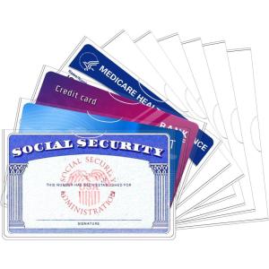 image:imageSooez 6 Pack Social Security Card Protector 24 Mil Thick Card Protector Sleeves Protective Credit Card Sleeve Clear Card Sleeves Perfect Fit for Social Security Medicare Credit Business Card10