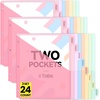 image:imageSooez 16 Count Dividers with Pockets 8 Tabs Binder Dividers for 3 Ring Binders Binder Dividers with tabs Binder Divider with Pockets for US Letter Size Insertable Big Tabs Multicolor Set of 2Pink