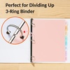 image:imageSooez 8 Tabs LongLasting Plastic Write amp Erase Large Tabs Dividers for 3 Ring Binder Aesthetic Cute Pastels Binder Dividers for Student Teacher Office Home Organizers 3 Sets MutedPastels Color