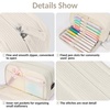 image:imageSooez Big Capacity Pencil Case Pen Pouch Soft Corduroy Pencil Bag with 3 Compartment Multiple Pockets Sturdy Zipper Cute School Supplies Pen Bag Organizer For Teen GirlsPink Leopard PrintBeige
