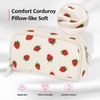 image:imageSooez Big Capacity Pencil Case Pen Pouch Soft Corduroy Pencil Bag with 3 Compartment Multiple Pockets Sturdy Zipper Cute School Supplies Pen Bag Organizer For Teen GirlsPink Leopard PrintWhite Strawberry