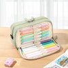 image:imageSooez Big Capacity Pencil Case Pen Pouch Soft Corduroy Pencil Bag with 3 Compartment Multiple Pockets Sturdy Zipper Cute School Supplies Pen Bag Organizer For Teen GirlsPink Leopard PrintGreen
