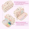 image:imageSooez Big Capacity Pencil Case Pen Pouch Soft Corduroy Pencil Bag with 3 Compartment Multiple Pockets Sturdy Zipper Cute School Supplies Pen Bag Organizer For Teen GirlsPink Leopard PrintBeige Leopard