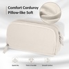 image:imageSooez Big Capacity Pencil Case Pen Pouch Soft Corduroy Pencil Bag with 3 Compartment Multiple Pockets Sturdy Zipper Cute School Supplies Pen Bag Organizer For Teen GirlsPink Leopard PrintBeige