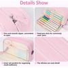 image:imageSooez Big Capacity Pencil Case Pen Pouch Soft Corduroy Pencil Bag with 3 Compartment Multiple Pockets Sturdy Zipper Cute School Supplies Pen Bag Organizer For Teen GirlsPink Leopard PrintPink