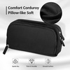 image:imageSooez Big Capacity Pencil Case Pen Pouch Soft Corduroy Pencil Bag with 3 Compartment Multiple Pockets Sturdy Zipper Cute School Supplies Pen Bag Organizer For Teen GirlsPink Leopard PrintBlack