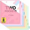 image:imageSooez 16 Count Dividers with Pockets 8 Tabs Binder Dividers for 3 Ring Binders Binder Dividers with tabs Binder Divider with Pockets for US Letter Size Insertable Big Tabs Multicolor Set of 2Pink