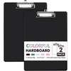 image:imageSooez 2 Pack Clipboard Colored Cardboard Hardboard Clip Boards 85 x 11 Clipboards with Low Profile Clip Cute A4Letter Size Paper Hanging Writing Board for Office Classroom School SuppliesBlack