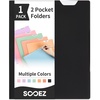 image:imageSooez 6 Pack Folders with Pockets 2 Pocket Folders with Writable Category Labels and NonSlip Tabs Fits A4Letter Size Paper HeavyDuty Plastic Folders for School Office HomeBlack