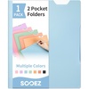 image:imageSooez 6 Pack Folders with Pockets 2 Pocket Folders with Writable Category Labels and NonSlip Tabs Fits A4Letter Size Paper HeavyDuty Plastic Folders for School Office HomeBlue