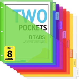 image:imageSooez 16 Count Dividers with Pockets 8 Tabs Binder Dividers for 3 Ring Binders Binder Dividers with tabs Binder Divider with Pockets for US Letter Size Insertable Big Tabs Multicolor Set of 2Green
