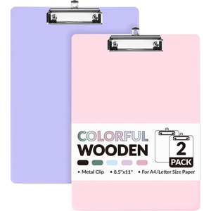 image:imageSooez 2 Pack Clipboard Colored Cardboard Hardboard Clip Boards 85 x 11 Clipboards with Low Profile Clip Cute A4Letter Size Paper Hanging Writing Board for Office Classroom School SuppliesPruple  Pink