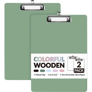 image:imageSooez 2 Pack Clipboard Colored Cardboard Hardboard Clip Boards 85 x 11 Clipboards with Low Profile Clip Cute A4Letter Size Paper Hanging Writing Board for Office Classroom School SuppliesOliver Green