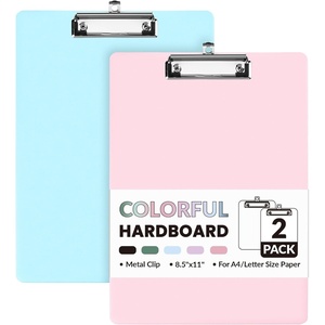 image:imageSooez 2 Pack Clipboard Colored Cardboard Hardboard Clip Boards 85 x 11 Clipboards with Low Profile Clip Cute A4Letter Size Paper Hanging Writing Board for Office Classroom School SuppliesPink  Blue