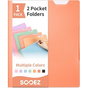 image:imageSooez 6 Pack Folders with Pockets 2 Pocket Folders with Writable Category Labels and NonSlip Tabs Fits A4Letter Size Paper HeavyDuty Plastic Folders for School Office HomeOrange