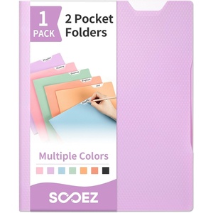 image:imageSooez 6 Pack Folders with Pockets 2 Pocket Folders with Writable Category Labels and NonSlip Tabs Fits A4Letter Size Paper HeavyDuty Plastic Folders for School Office HomePurple