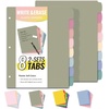 image:imageSooez 8 Tabs LongLasting Plastic Write amp Erase Large Tabs Dividers for 3 Ring Binder Aesthetic Cute Pastels Binder Dividers for Student Teacher Office Home Organizers 3 Sets Beige ColorDusty Color