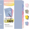 image:imageSooez 8 Tabs LongLasting Plastic Write amp Erase Large Tabs Dividers for 3 Ring Binder Aesthetic Cute Pastels Binder Dividers for Student Teacher Office Home Organizers 3 Sets Beige ColorMuted