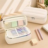 image:imageSooez Cute Pencil Case Soft Puffers Pencil Pouch Large Pen Pencil Bag  Zipper Pen Case Aesthetic Pen Pouch Colored Stationery Storage amp Organizer School Supplies for Teen Girl Students BeigePurple