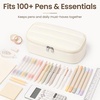 image:imageSooez Cute Pencil Case Soft Puffers Pencil Pouch Large Pen Pencil Bag  Zipper Pen Case Aesthetic Pen Pouch Colored Stationery Storage amp Organizer School Supplies for Teen Girl Students BeigePink