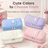 image:imageSooez Cute Pencil Case Soft Quilted Pencil Pouch Large Pen Pencil Bag  Zipper Pen Case Aesthetic Pen Pouch Colored Stationery Storage amp Organizer School Supplies for Teen Girl Students BlueBlue Puffers Style